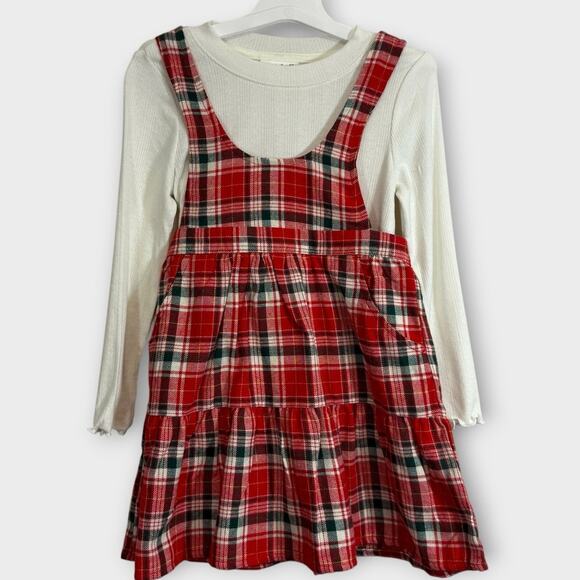 NWT Toddler Girls Cat & Jack Christmas Holiday Winter Fall Dress Plaid 4T - Picture 1 of 4